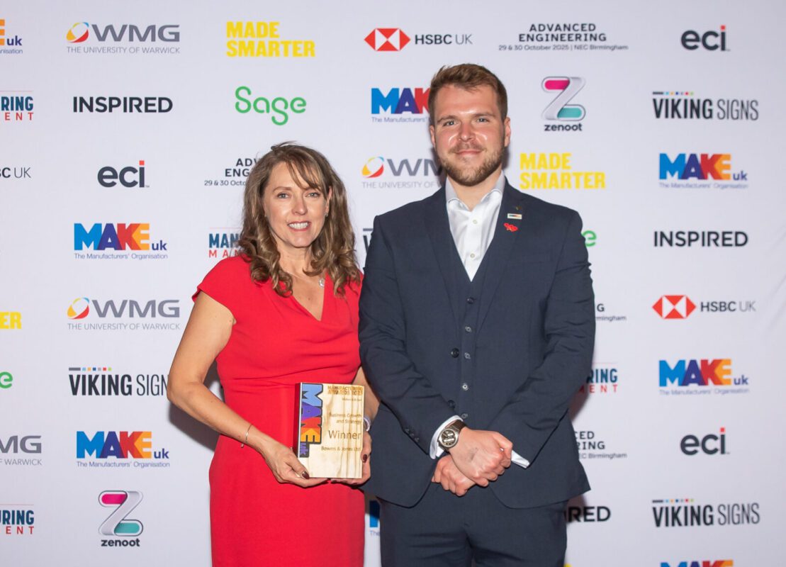 Bowers & Jones secure third business award of 2025 at Make UK Manufacturing Awards